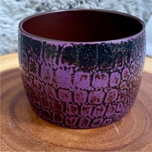 Purple Croc Embossed Textured Cuff Bangle Bracelet